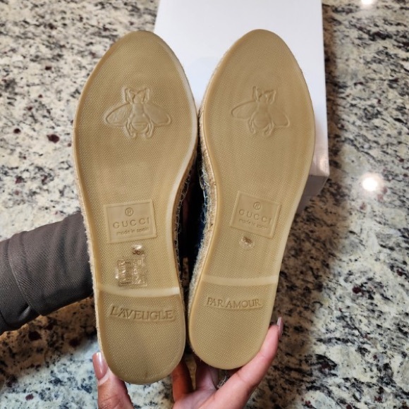 NEW GUCCI Denim GG Pillar Espadrilles Size 36.5 - Picture 10 of 11
